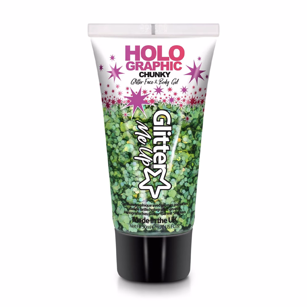 Glitter Gel Holographic Față Și Păr - GREEN ENVY - Glitter Me Up - 50ml