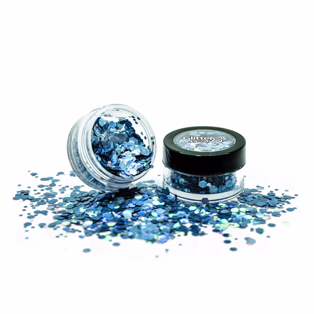 Sclipici Holographic Pentru Față Și Păr - COSMIC BLUE