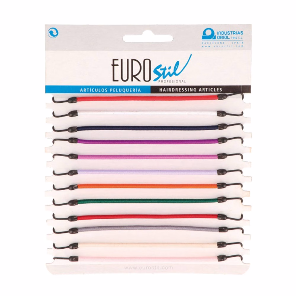 Set 12 Elastice Profesionale Multicolore Cu Carlig - EUROSTIL