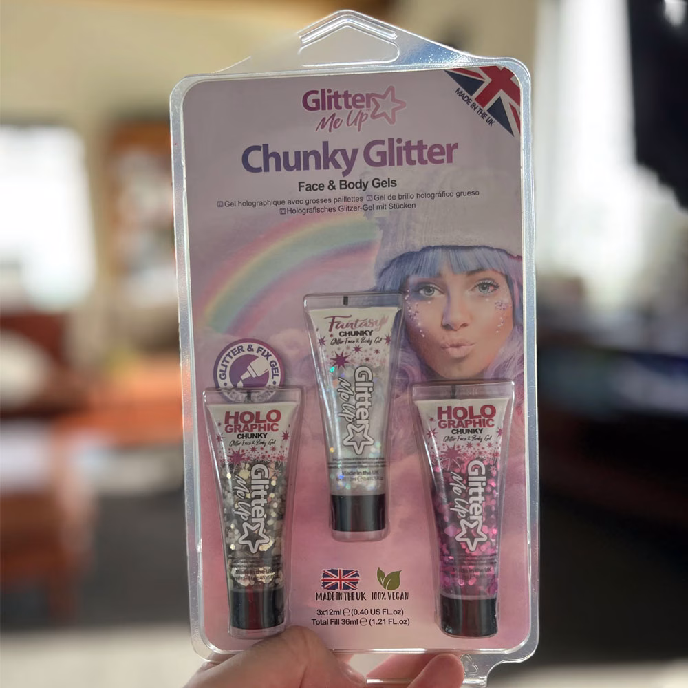 Set 3 Glitter Gel Fata si Par - Unicorn & Princess Pink & Golden Girl