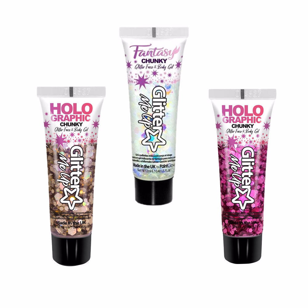 Set 3 Glitter Gel Fata si Par - Unicorn & Princess Pink & Golden Girl