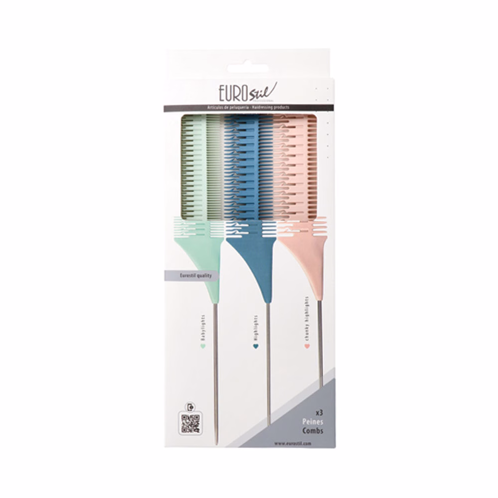 Set 3 Piepteni Colorati Balayage / Suvite EUROSTIL