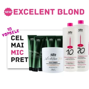 Pachet Excelent Blond SHOT - 10 VOPSELE + 2 OXIDANTI + PUDRA DECOLORARE