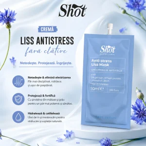 Mască profesională fără clătire Liss Antistress – Hidratare & Netezire – Shot- 50 ml